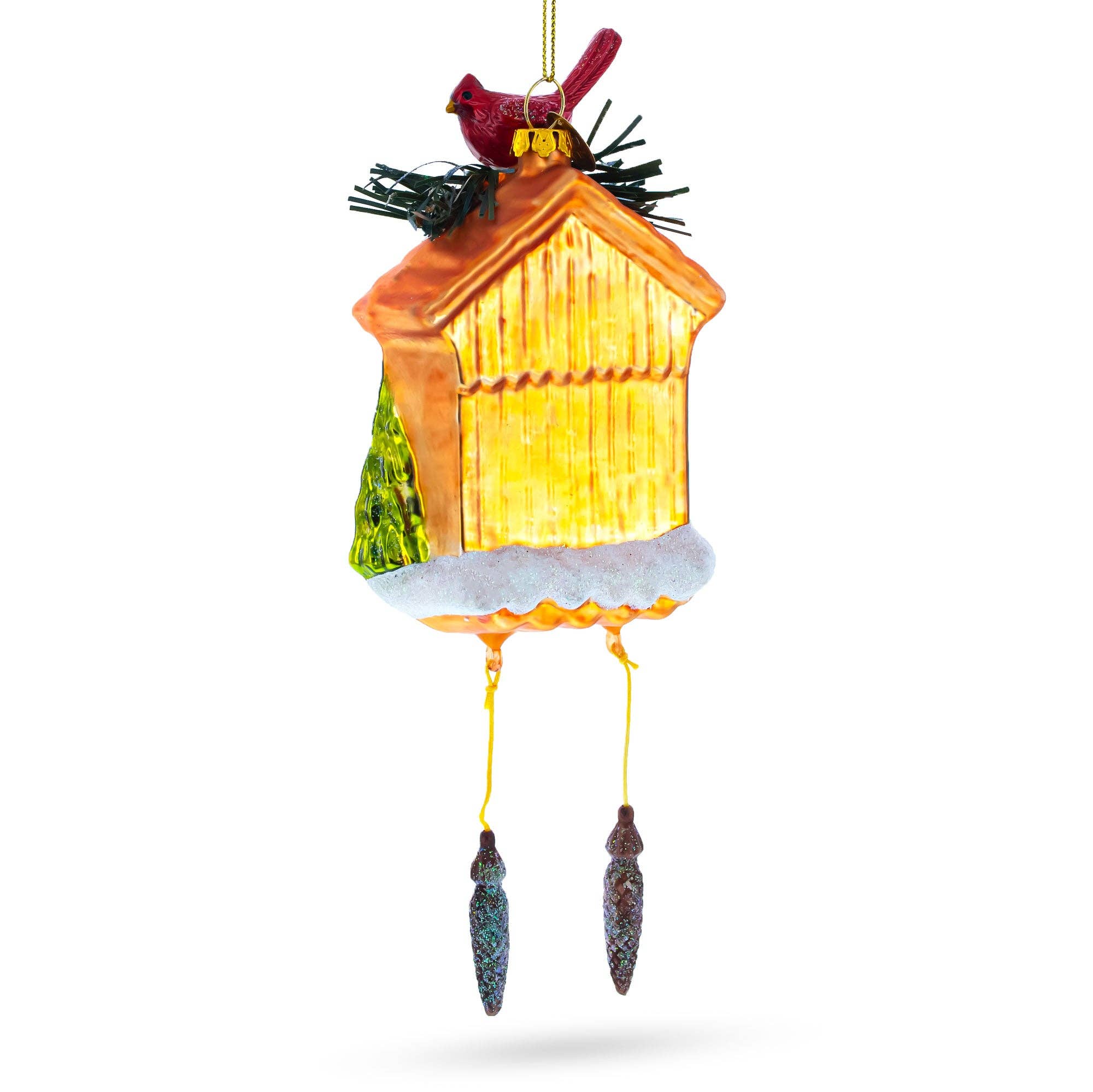Cuckoo Clock Glass Ornament