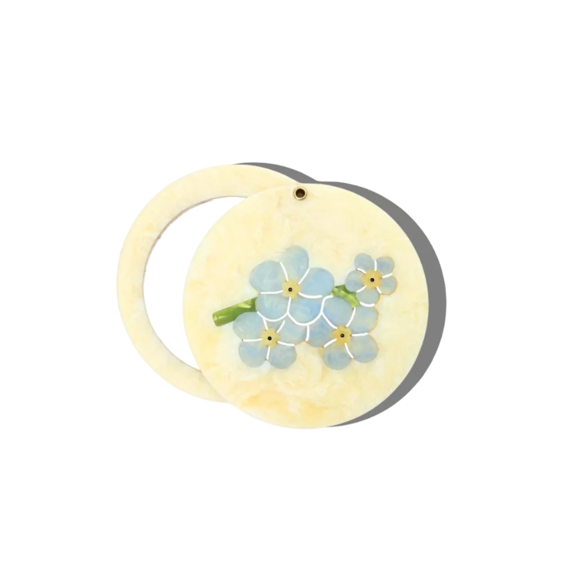 Solar Eclipse - Hand-painted Forget-Me-Not Compact Mirror