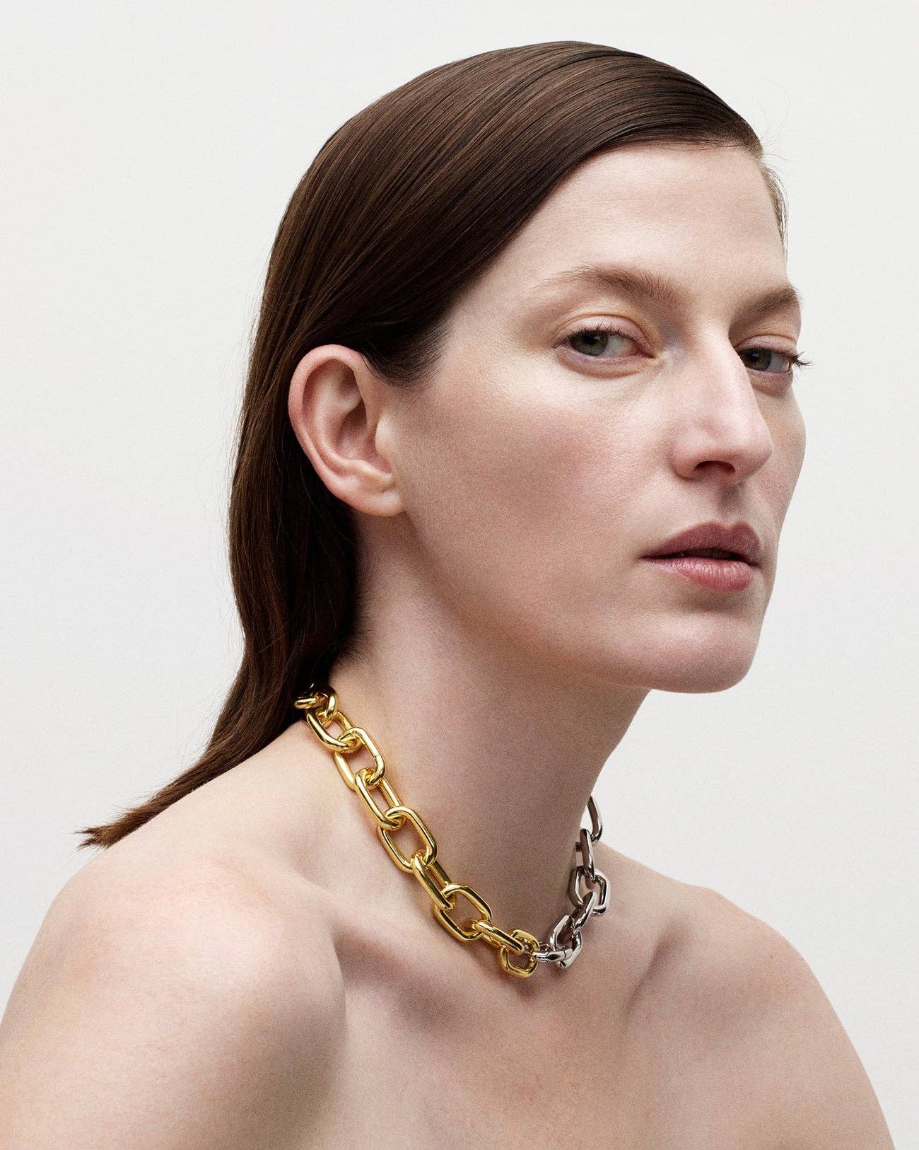 MACHETE - Interchangeable Link Necklace in Silver: 15.5" Length