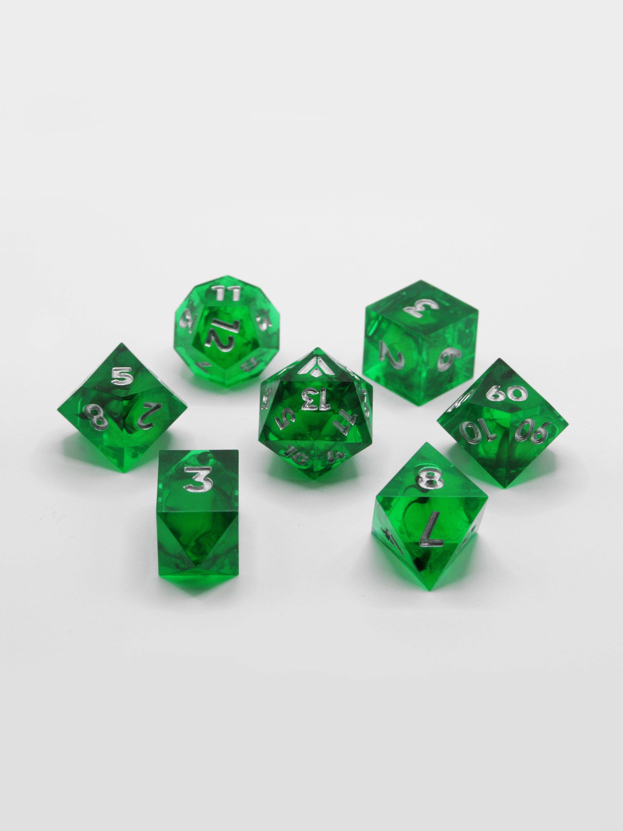 RPG DICE SET - GLOW IN THE DARK - MIDNIGHT EMERALD - Space Camp