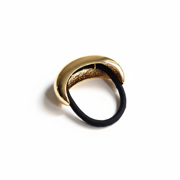 nar'sha Pebble-Shaped Metal Cuff Hair Tie Gold
