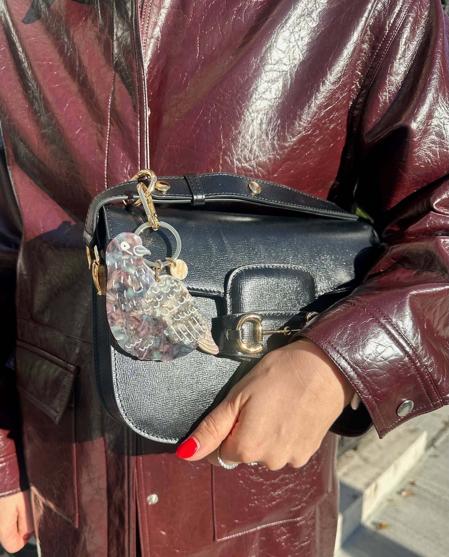 Solar Eclipse - Bag Charm + Keychain - Pigeon
