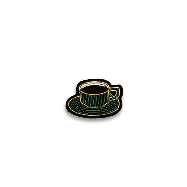 Macon & Lesquoy - Hand embroidered brooch - Cup of Coffee