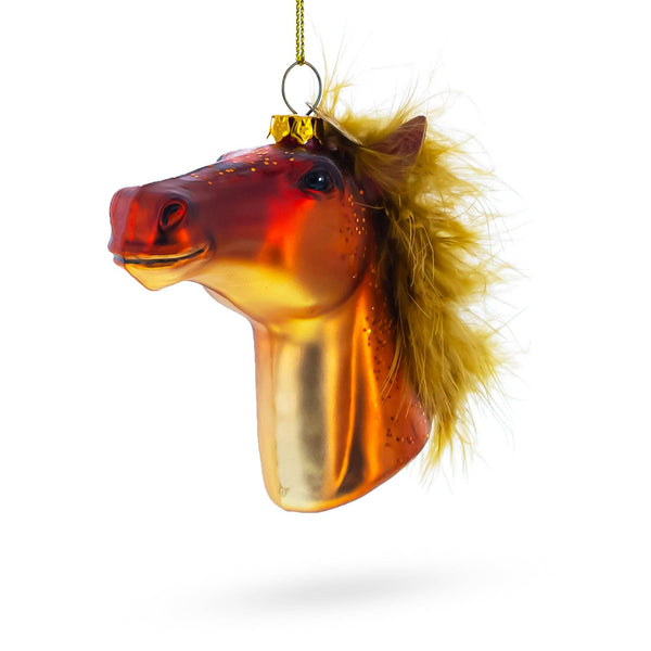 Graceful Horse Head - Glass Ornament
