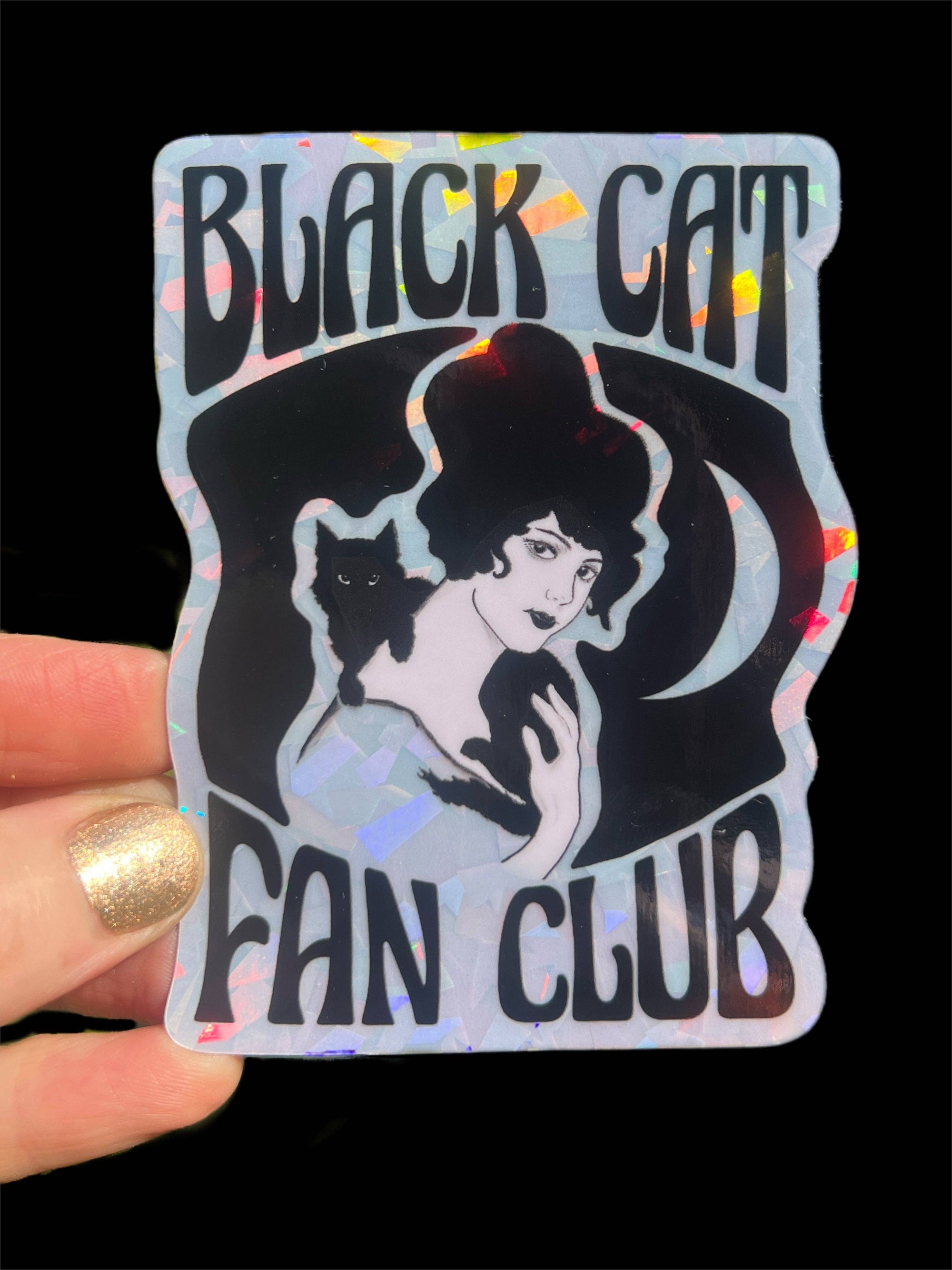 Black Cat Fan Club - Holographic Sticker