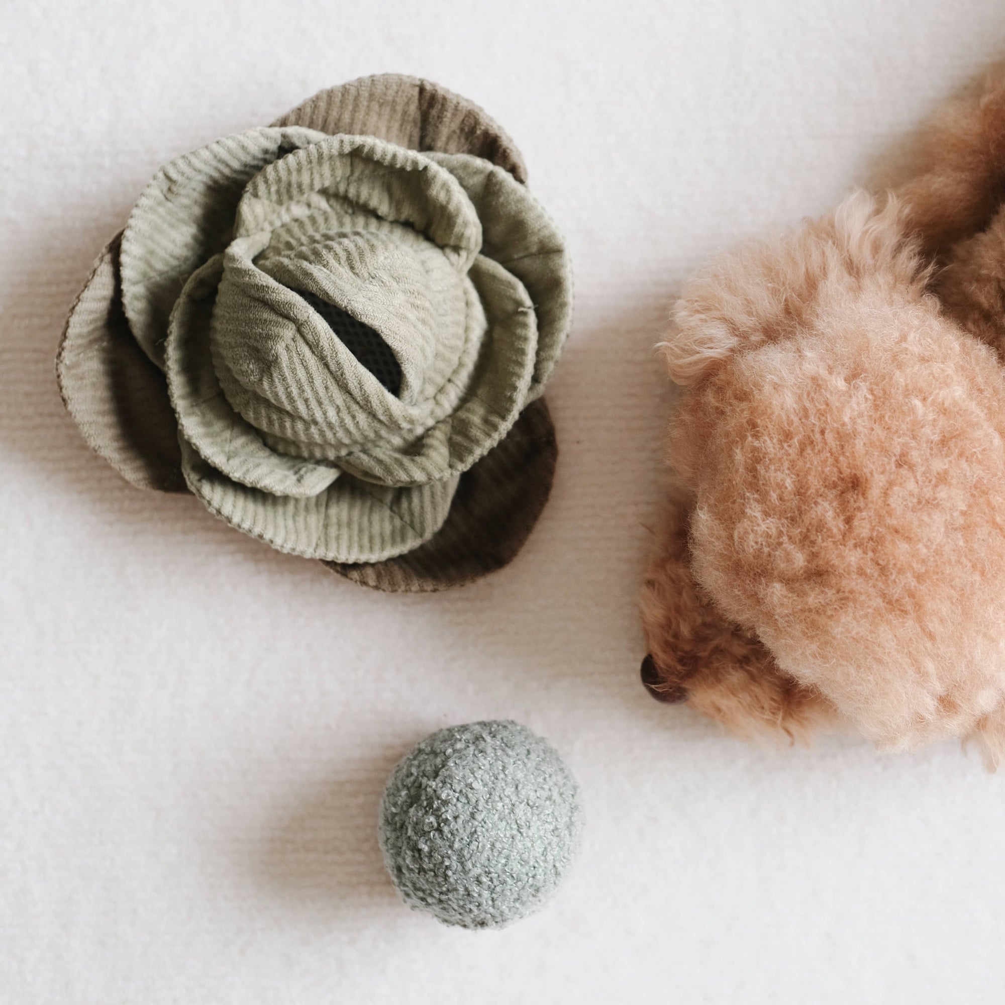 Lambwolf Collective -  Enrichment Dog Toy (Squeaky + Snuffle Ball) - Green Cabbage Pop