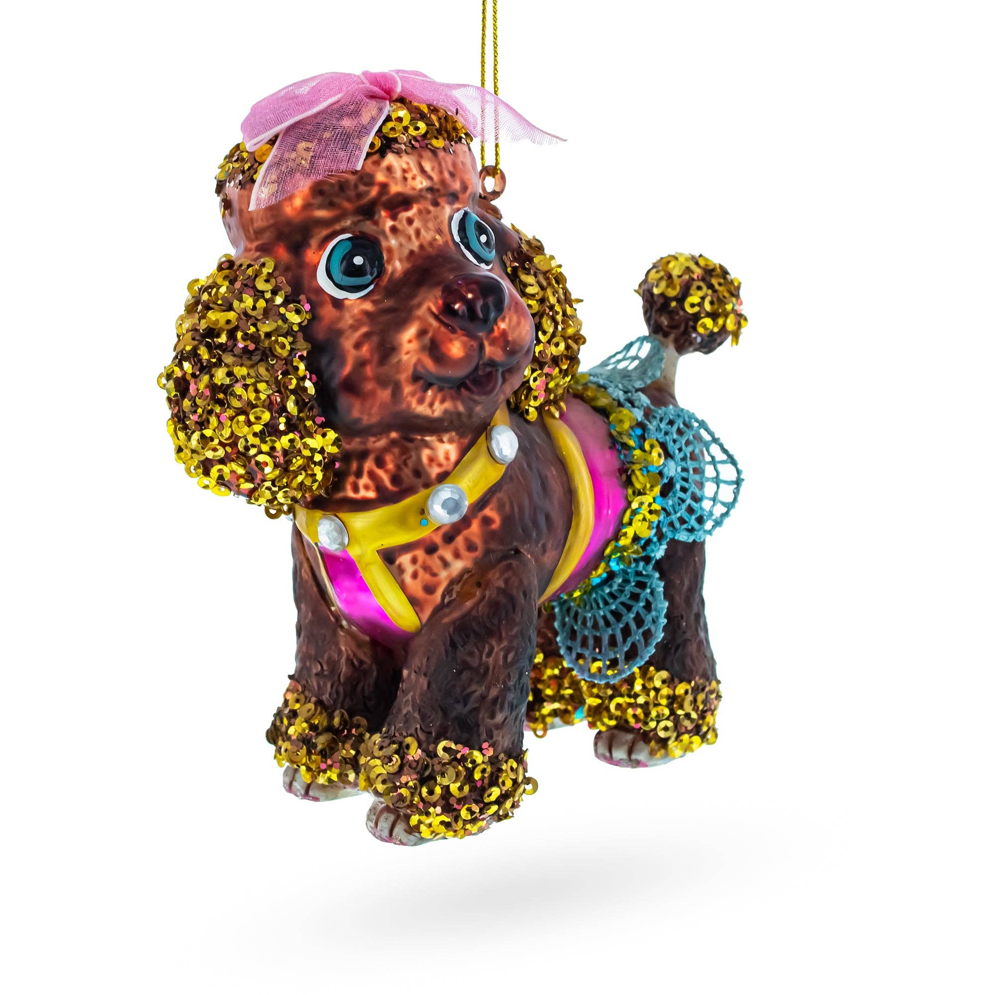 Sophisticated Poodle Blown Glass Ornament