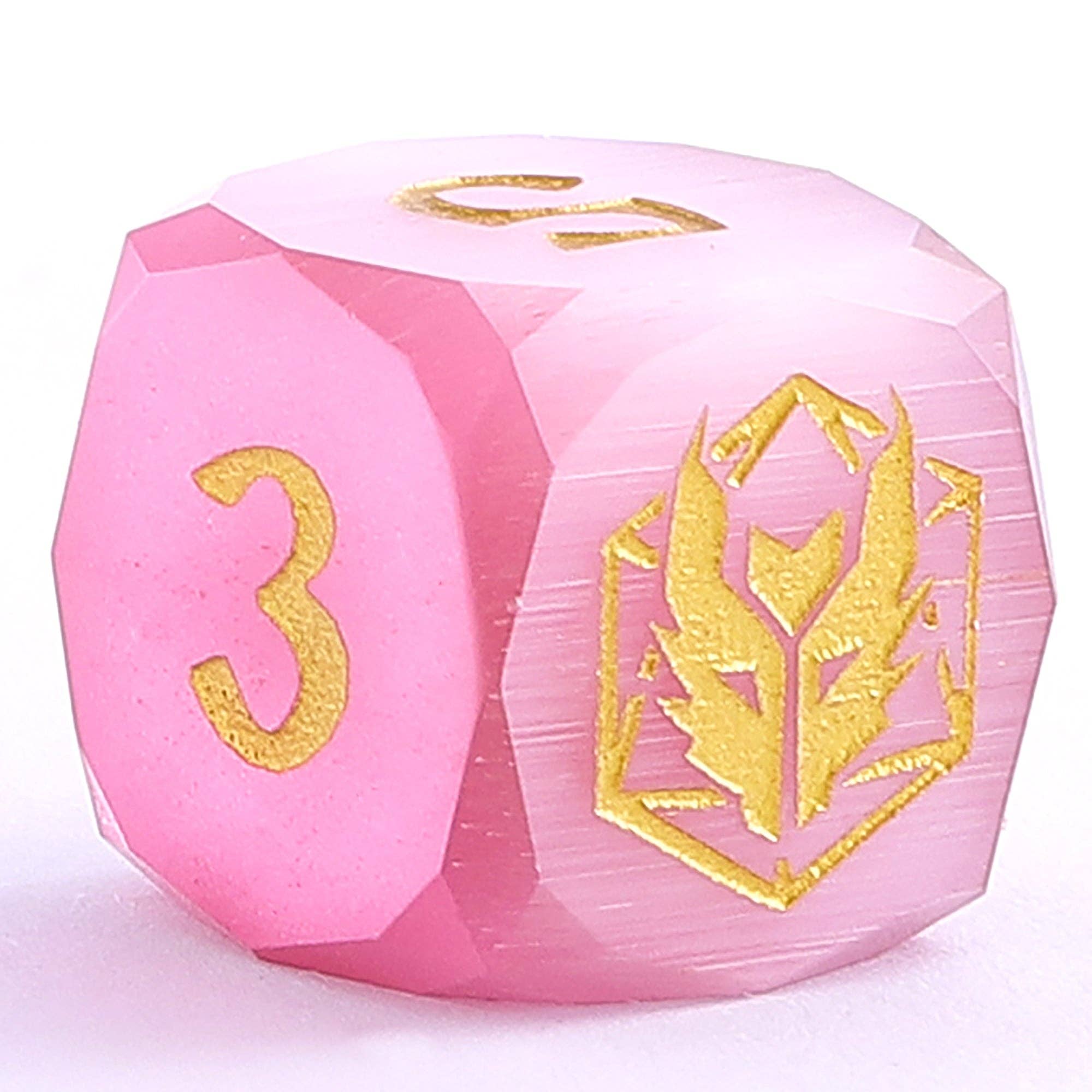 Dragon's Hoard Luster Cut Dice Set - Pink Cat's Eye