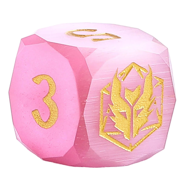 Dragon's Hoard Luster Cut Dice Set - Pink Cat's Eye