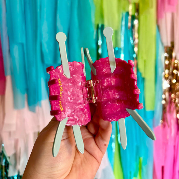 Knitting Needle Claw Hair Clip