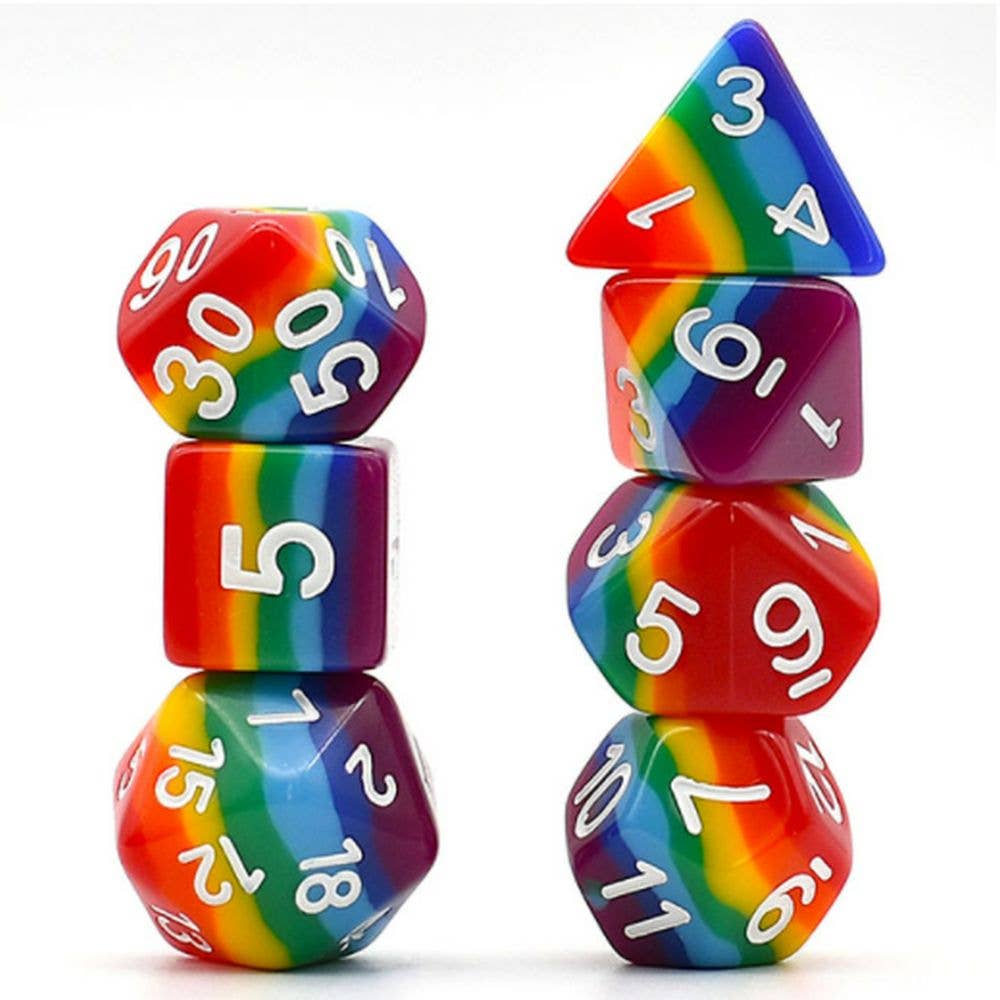 Chromatic Fate Rainbow Resin Dice Set