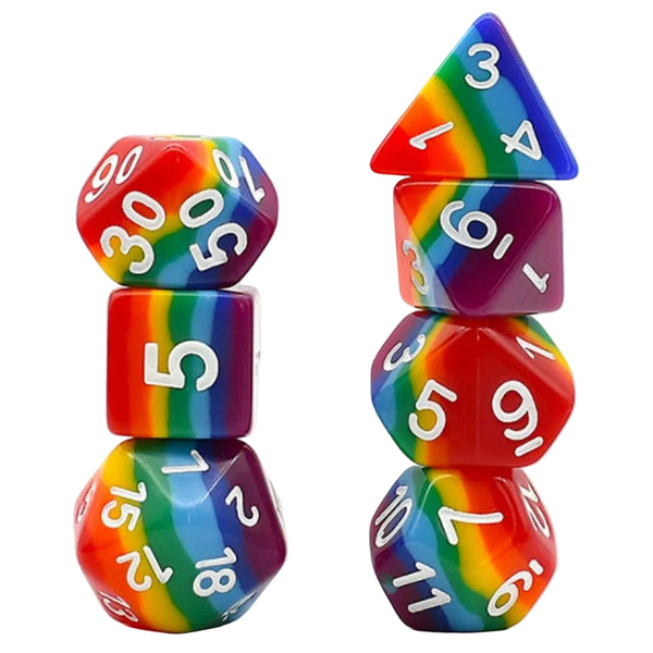 Chromatic Fate Rainbow Resin Dice Set