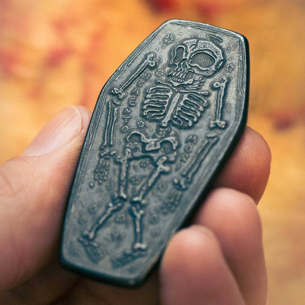 Shire Post Mint - Coffin Memento Mori Memento Vivere in Blackened Copper