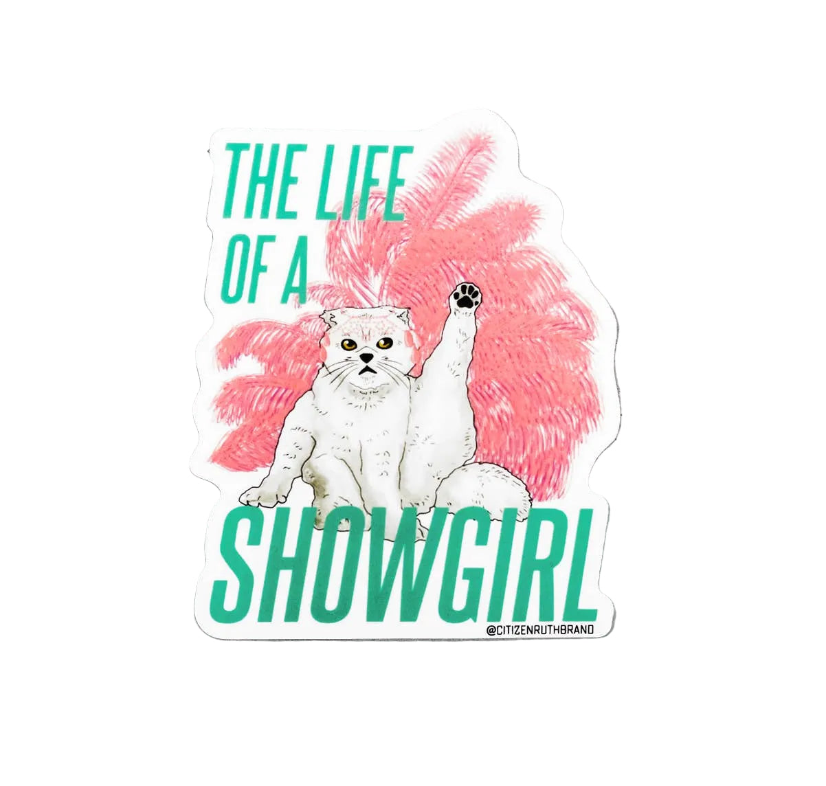 Showgirl Cat Vinyl Sticker