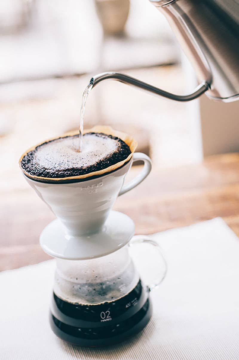 HARIO - V60 Wood Drip Kettle - 1200mL - Silver