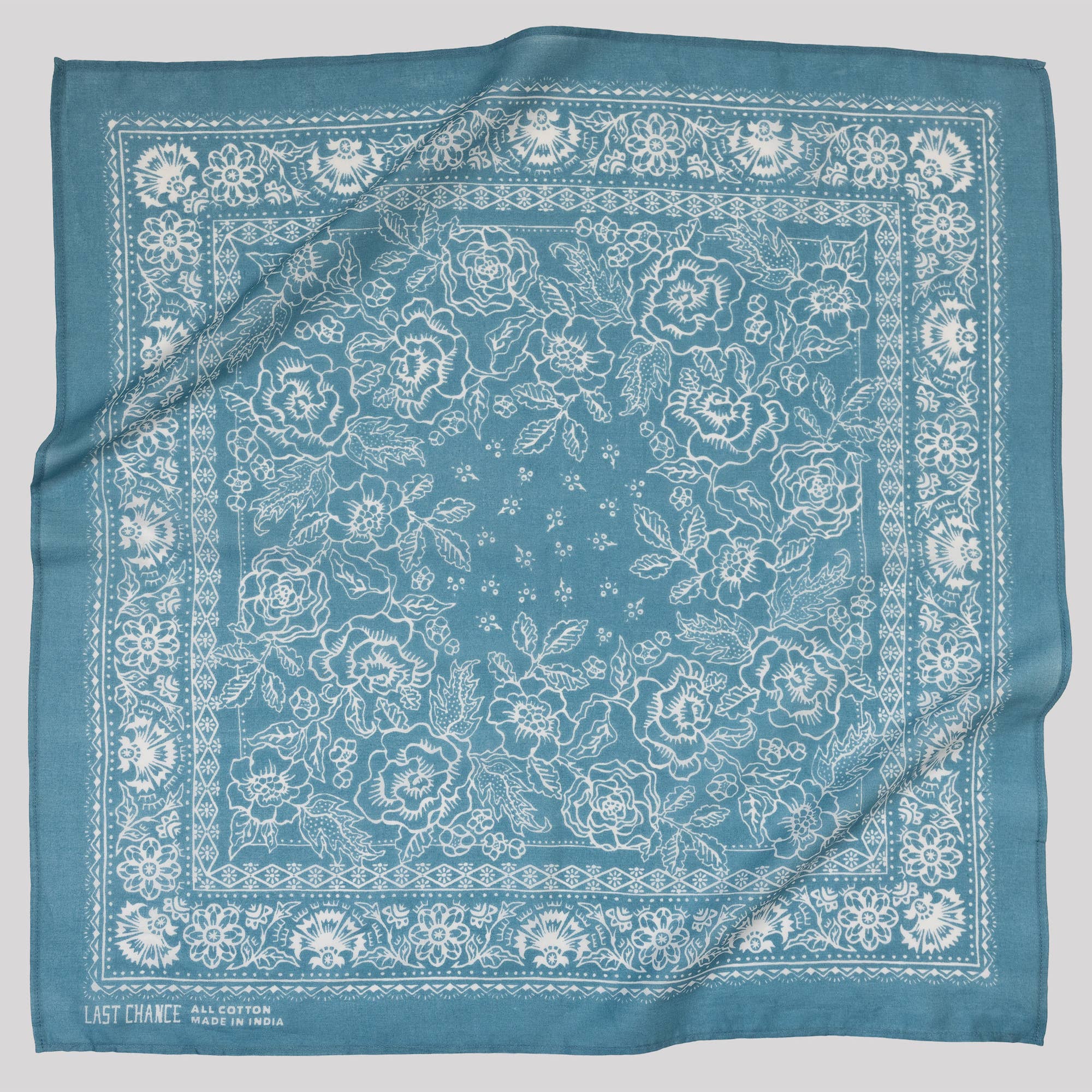 Cotton Rosey Bandana | Faded Blue