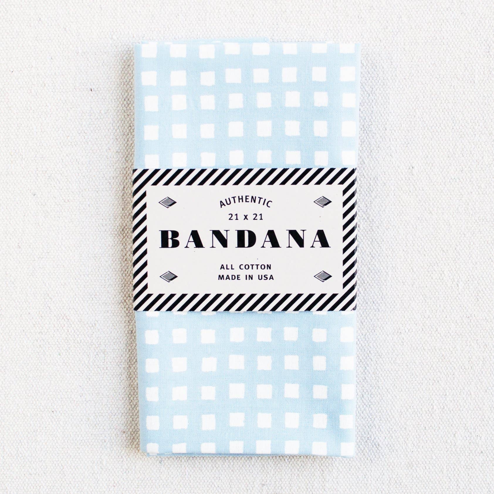 Windowpane Bandana - Light Blue