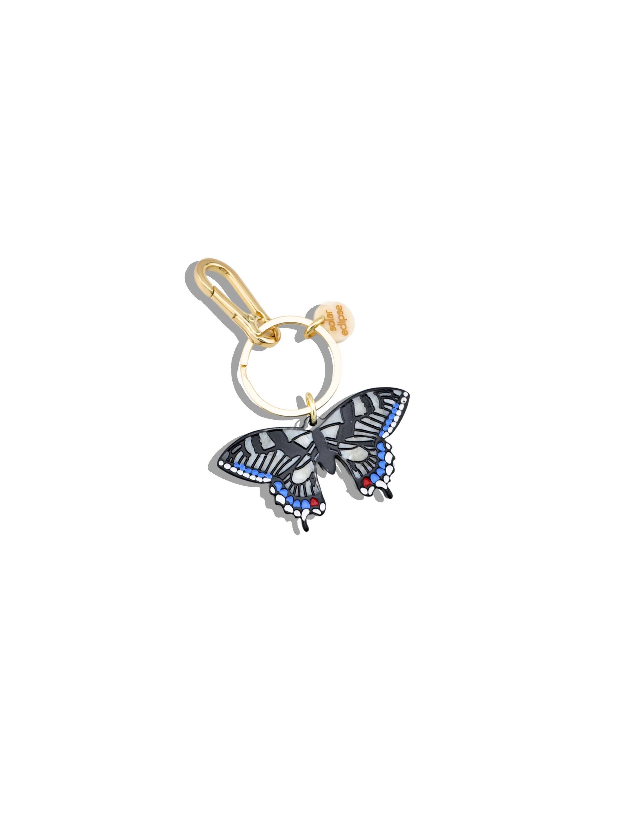 Solar Eclipse - Swallowtail Bag Charm + Keychain | Eco-Friendly: White