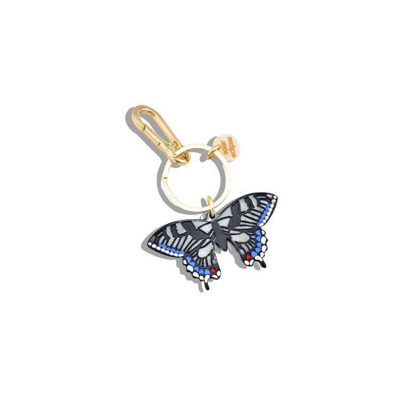 Solar Eclipse - Bag Charm + Keychain - Swallowtail - White