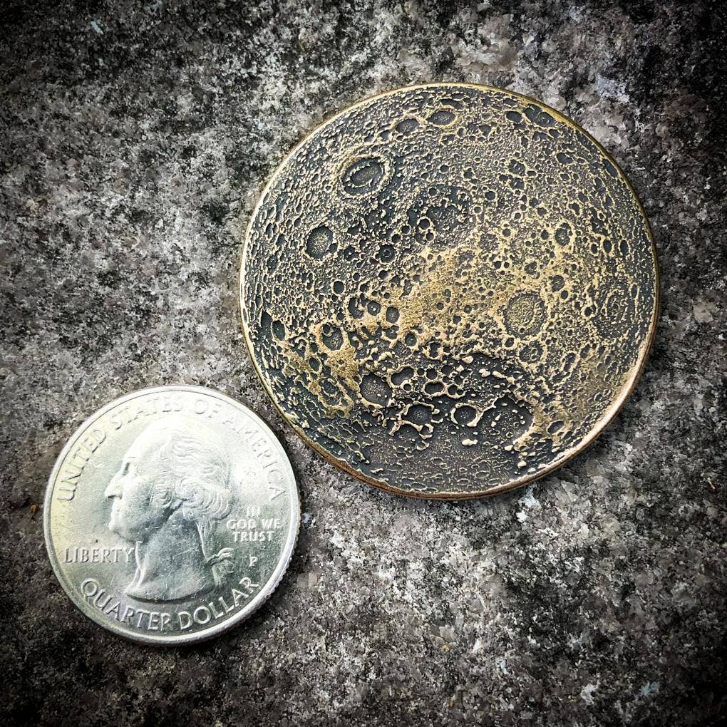 Large 1.5 " Harvest Moon Brass Coin