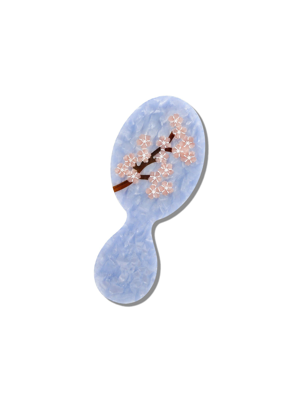 Solar Eclipse - Handbag Hero Hair Brush - Sakura Blossom - Cool Blue