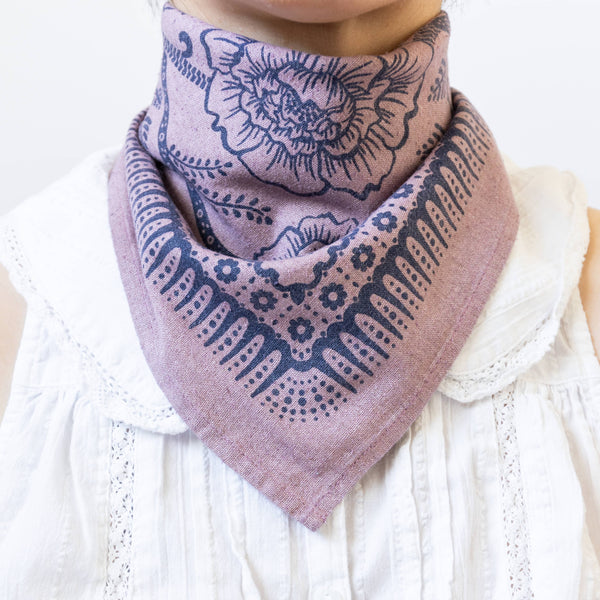 Natural Dye Silk Bandana - Viola Pink