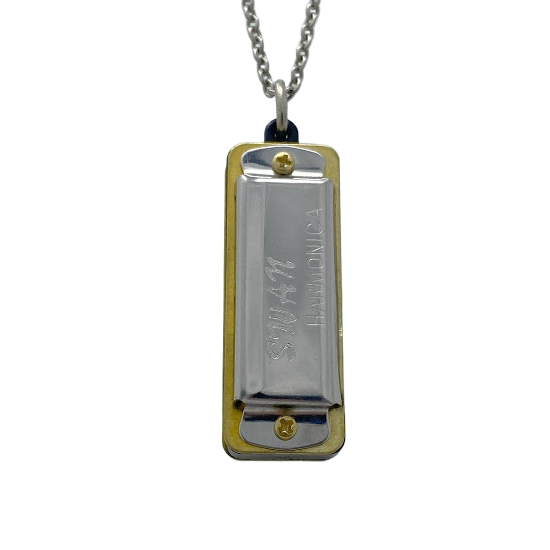 Silver Harmonica Necklace