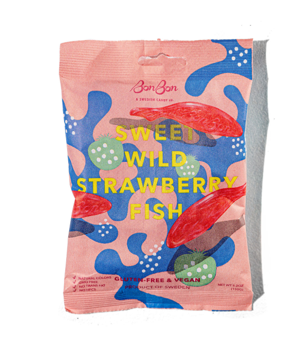 BonBon - Swedish Candy - Sweet Wild Strawberry Fish