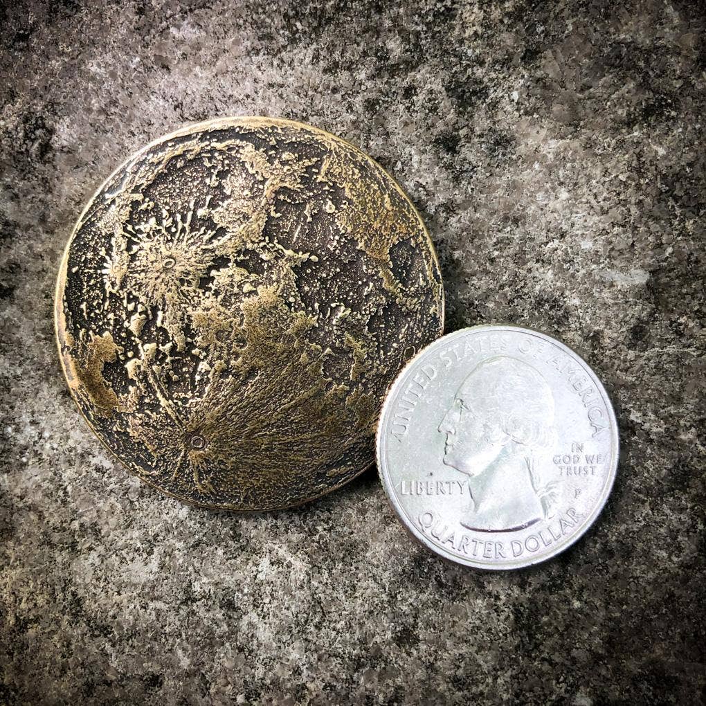 Large 1.5 " Harvest Moon Brass Coin