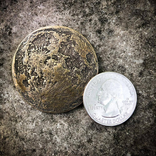 Large 1.5 " Harvest Moon Brass Coin