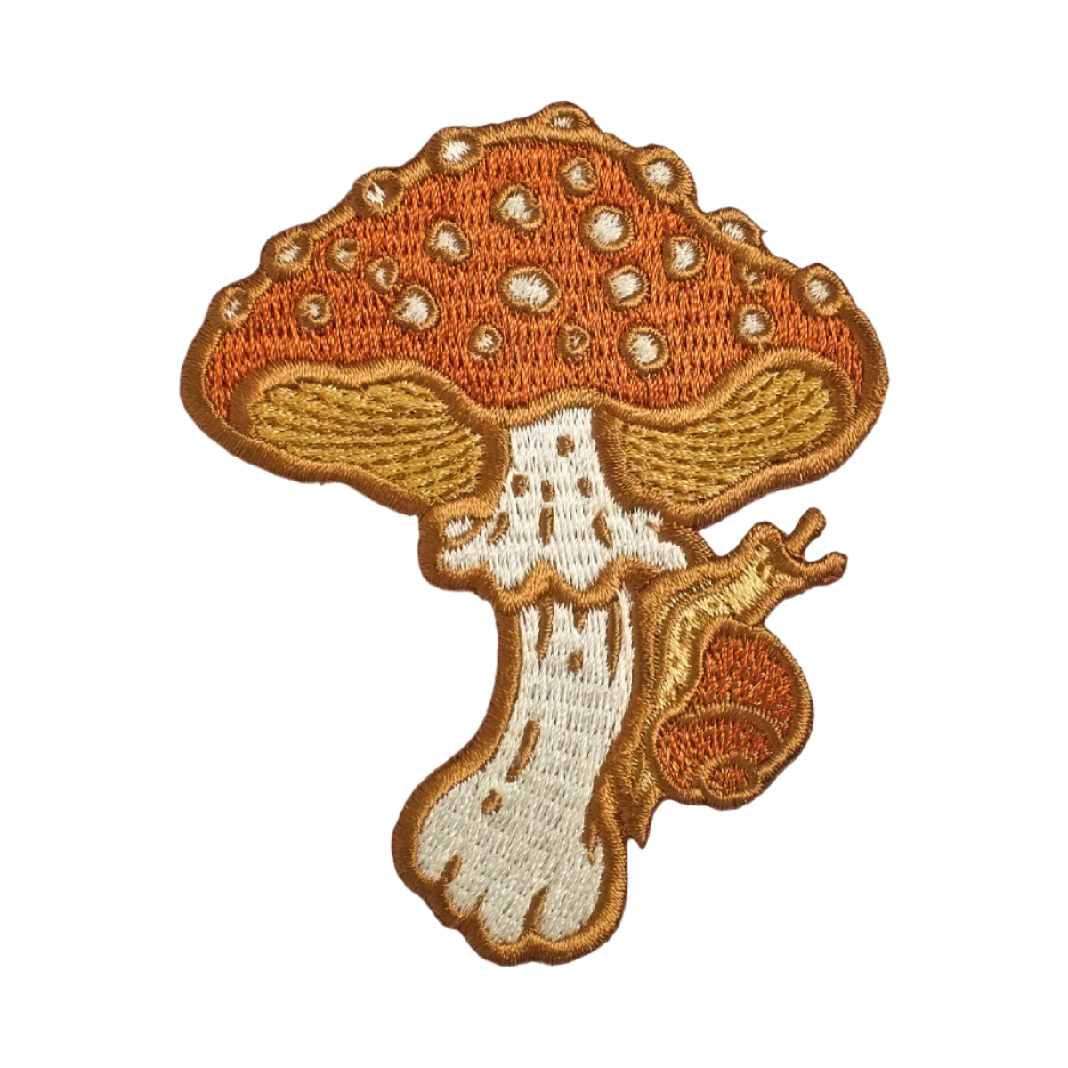 Mushroom and Snail Embroidered Patch - Iron on Patch