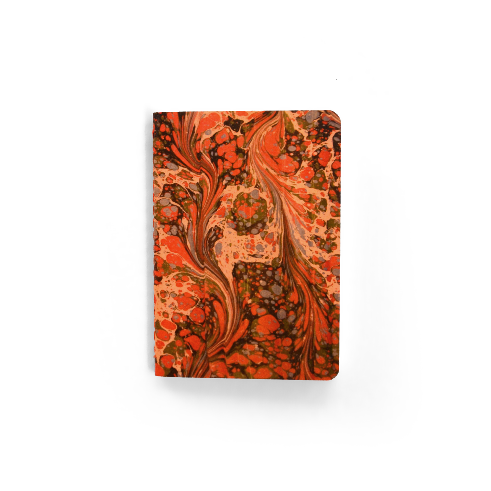 Marbled Pocket Notebook - Red and Brown