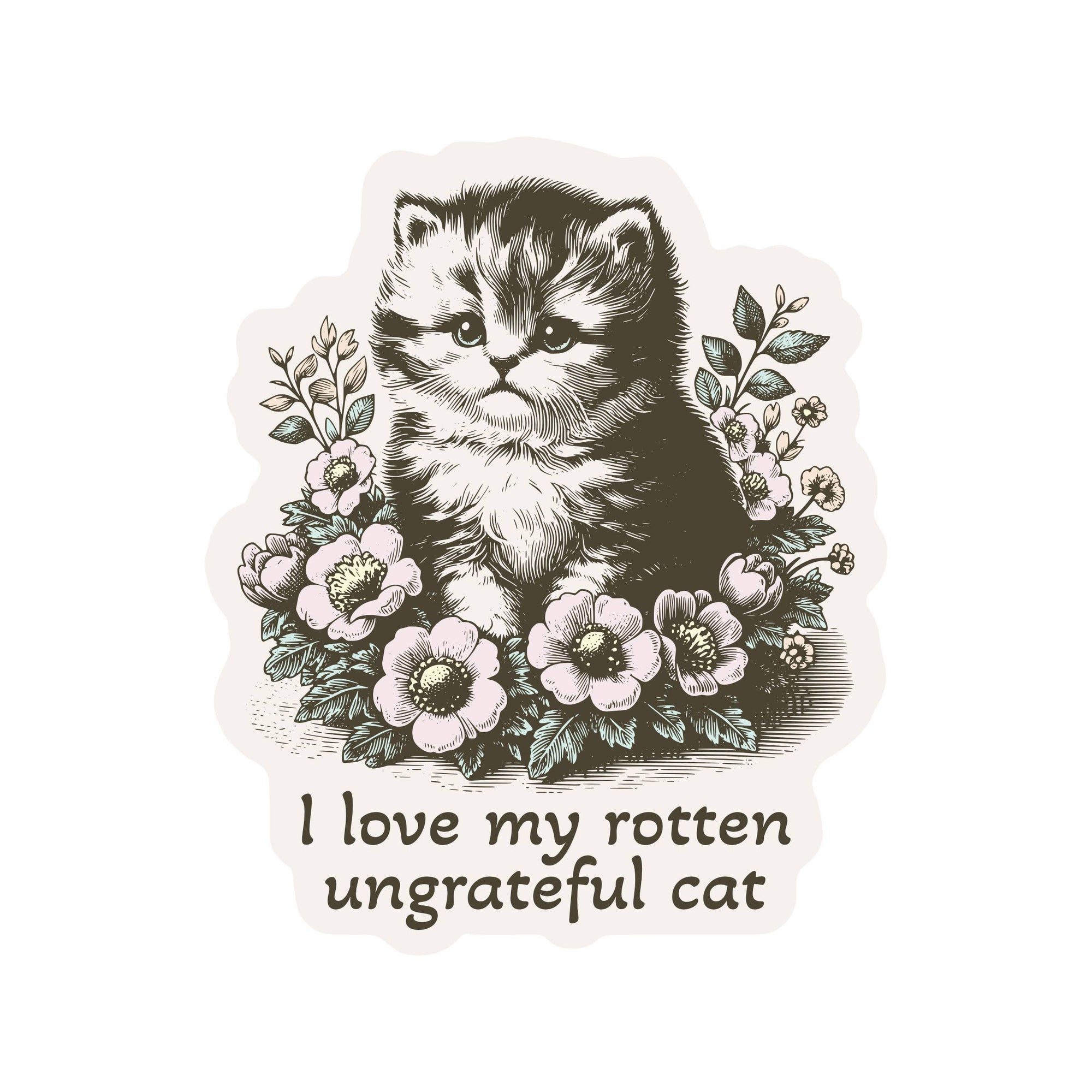 Juju and Moxie - Rotten Kitty Cat Feline Cute High Quality Vinyl Sticker