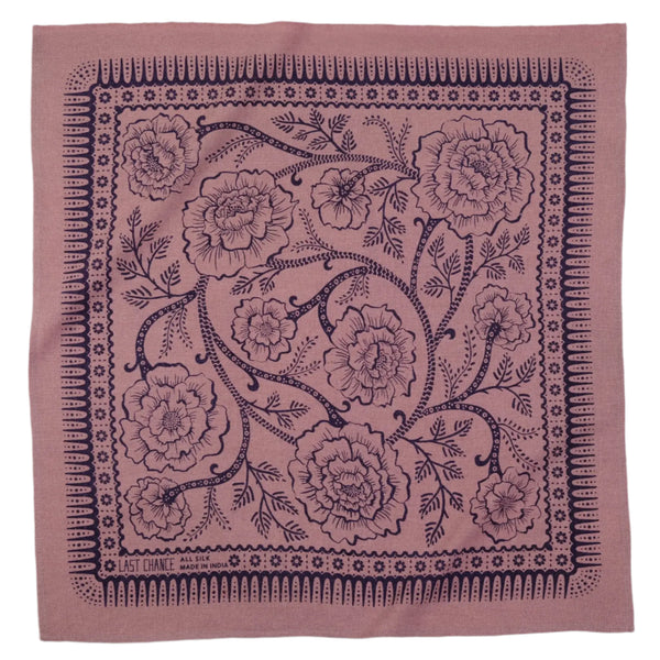 Natural Dye Silk Bandana - Viola Pink
