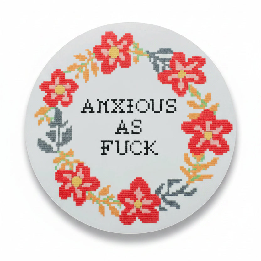 Anxious Af Floral Sticker