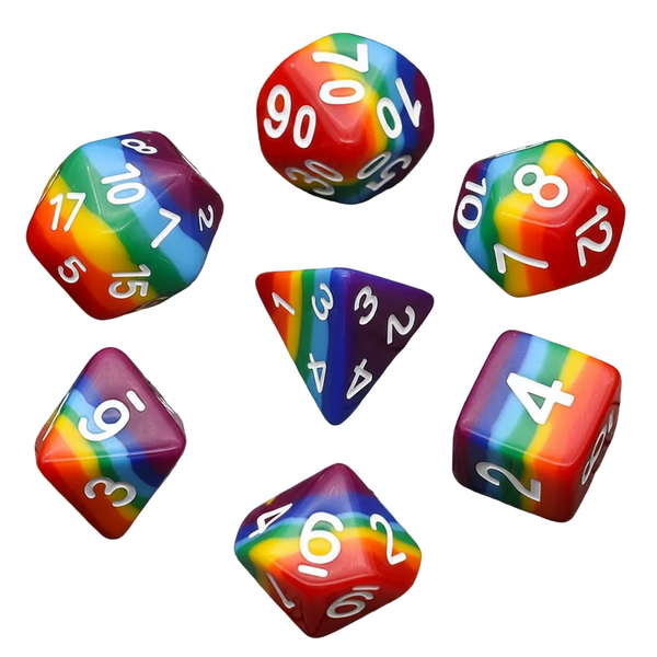 Chromatic Fate Rainbow Resin Dice Set