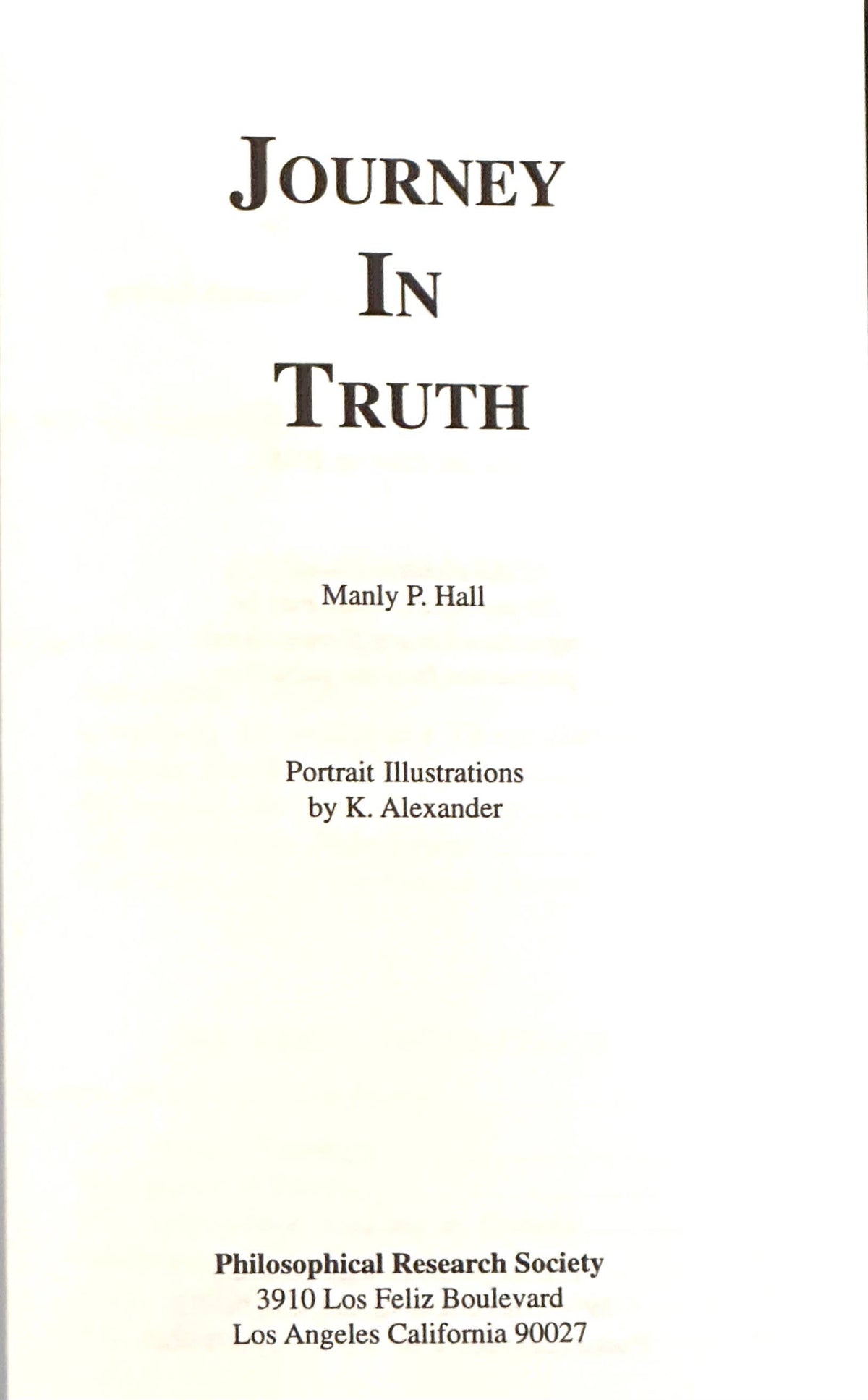 Journey in Truth by Manly P. Hall