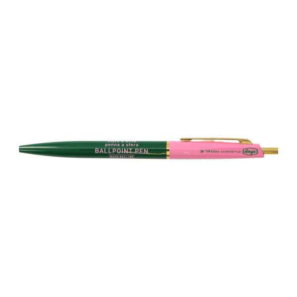 MARK'STYLE - Mach Ballpoint Pen - 0.5mm Black Oil-based ink - Green-Pink