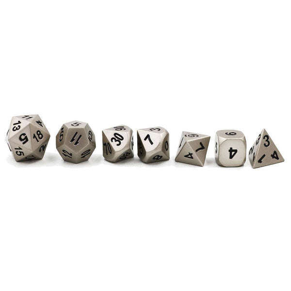 Moonlight Silver Forged Metal Dice Set