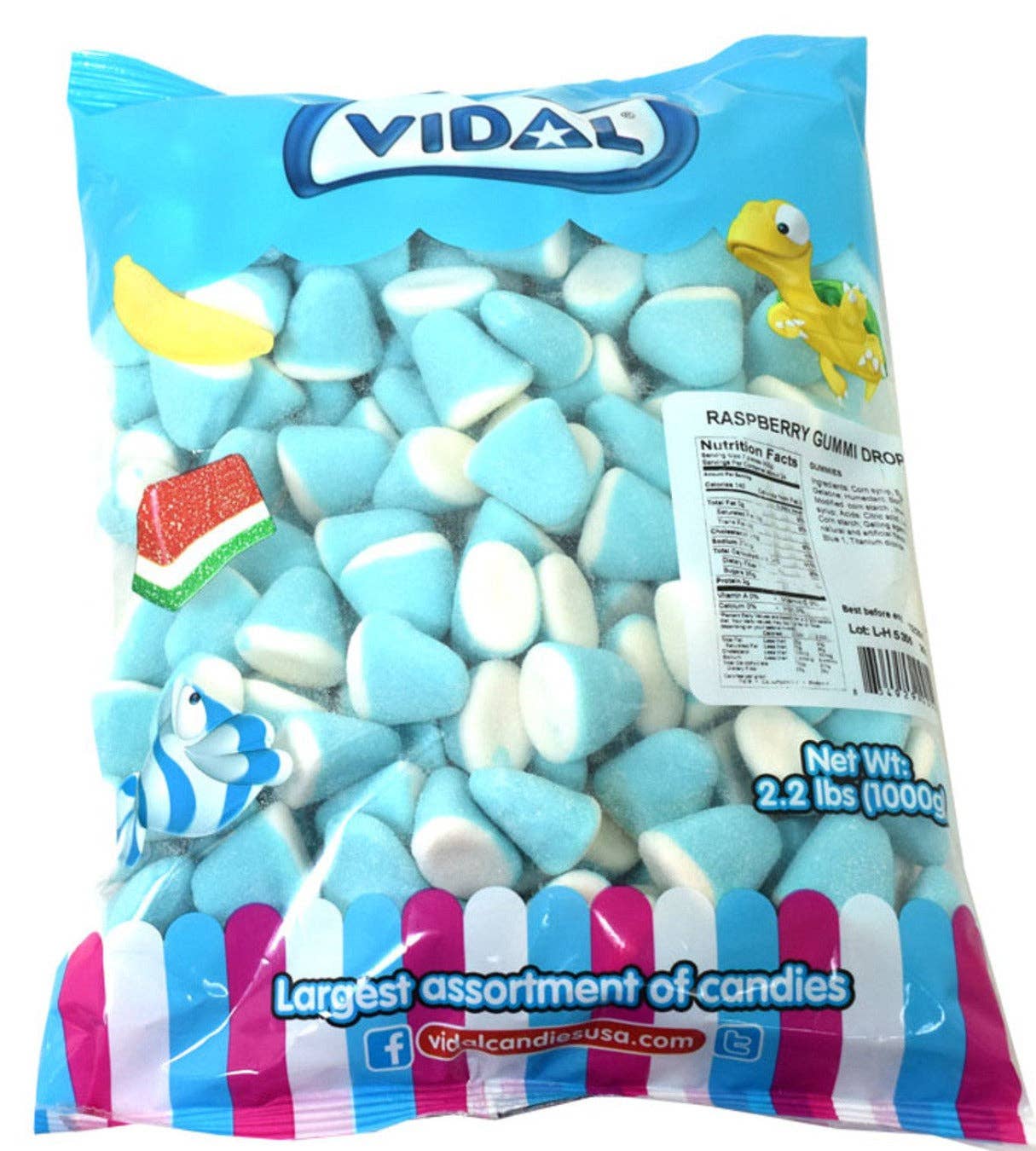 I Got Your Candy - Vidal Gummi Drops Blue Raspberry Bulk Bag 2.2lb - 1ct