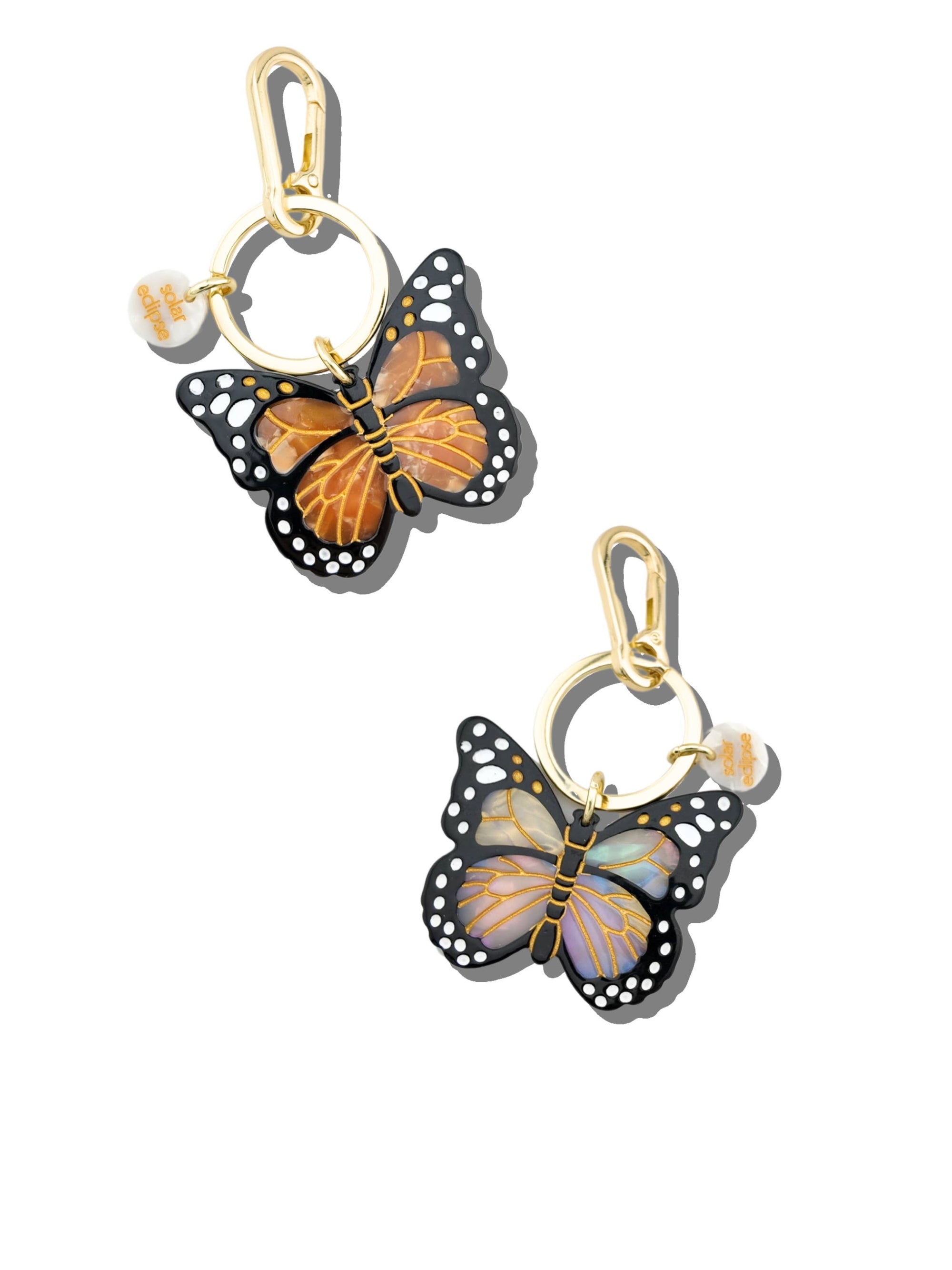 Solar Eclipse - Monarch Butterfly Bag Charm + Keychain: Orange