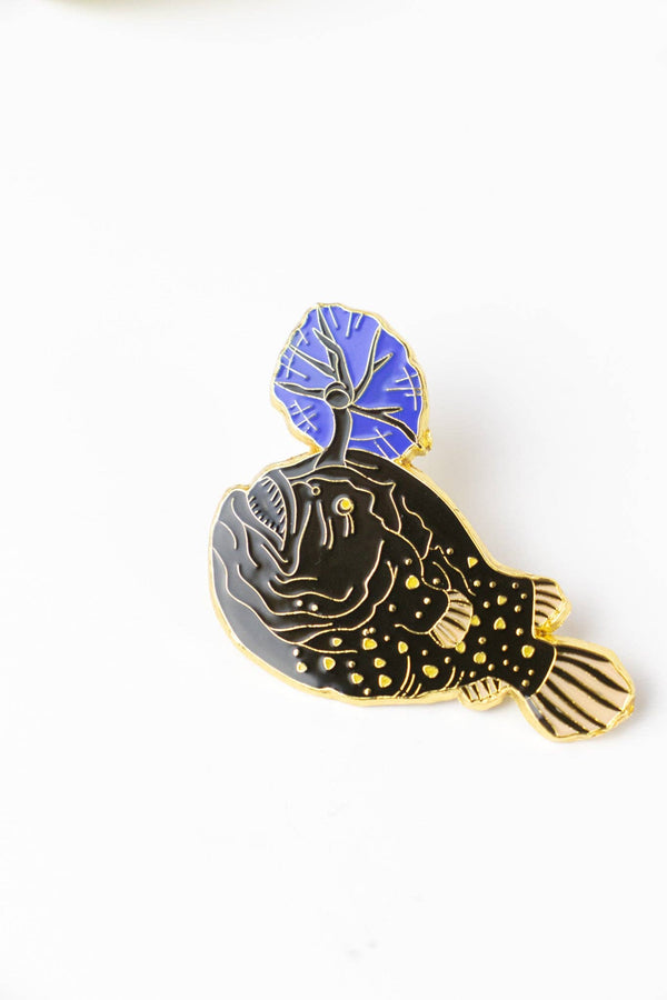 Atlantic Footballfish Enamel Pin (Himantolophus groenlandicus)