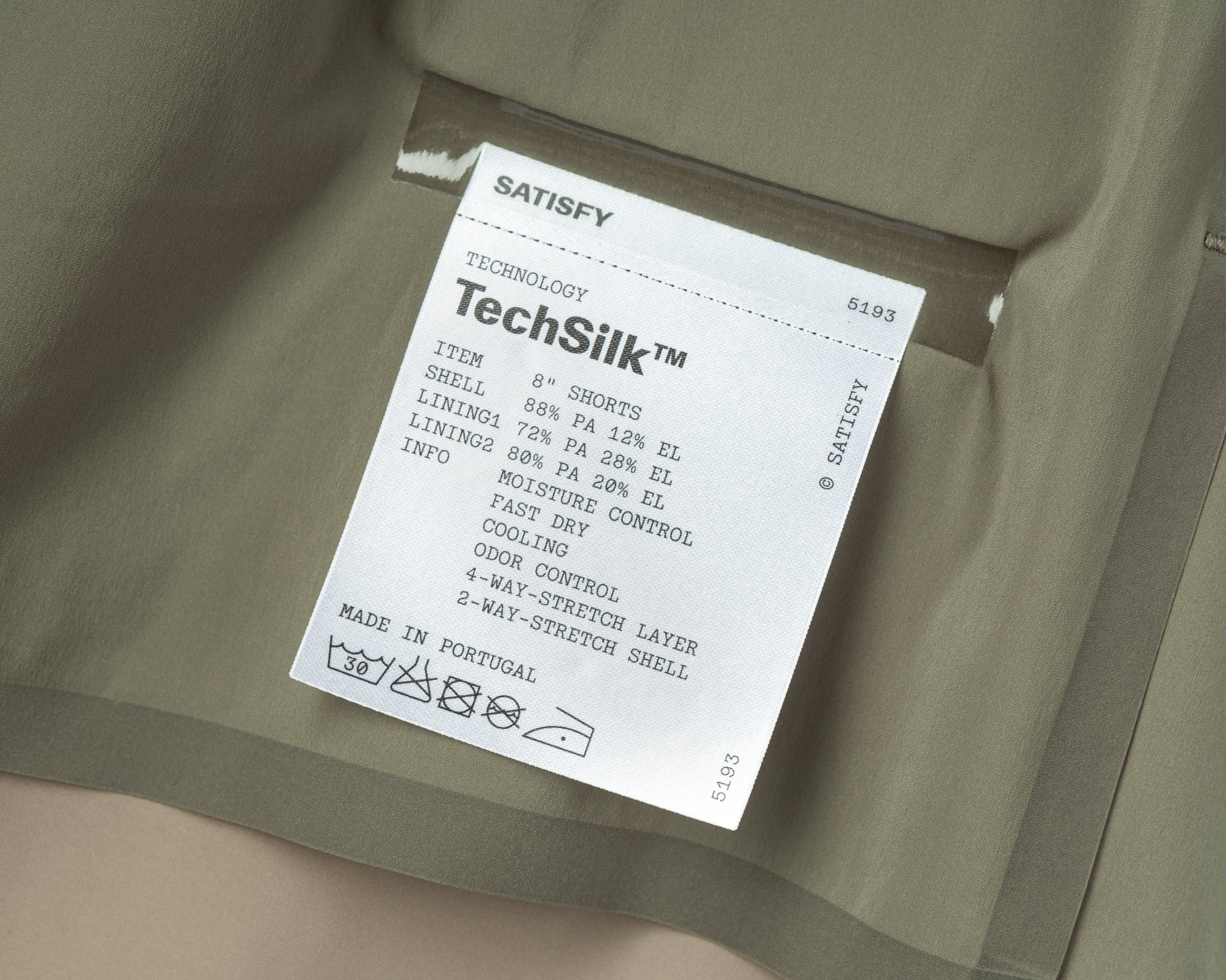 SATISFY - TechSilk 8" Shorts - Vetiver - Space Camp