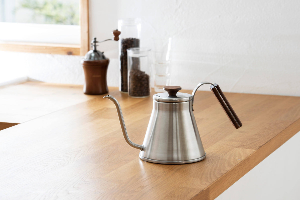 HARIO - V60 Wood Drip Kettle - 1200mL - Silver