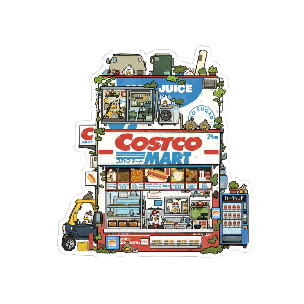 Costco Mart Apple Juice Box Vinyl Sticker