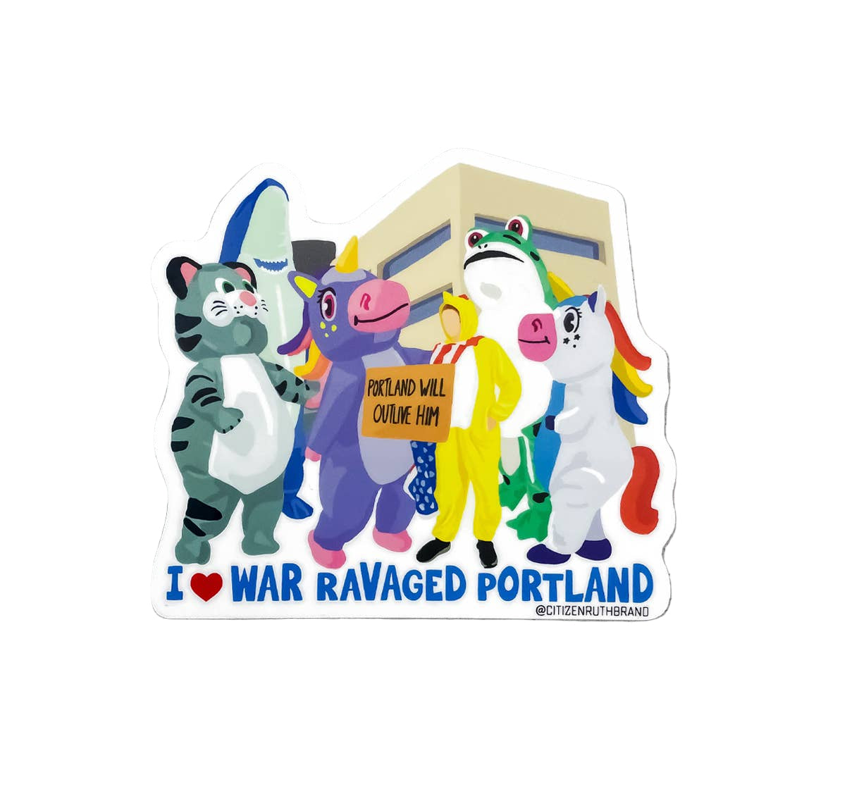 I Love War Ravaged Portland vinyl sticker