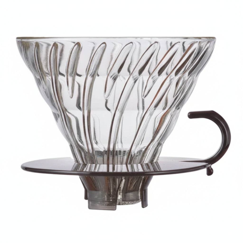 HARIO USA - V60 Glass Dripper 02 (Round Base) Clear Black: Clear