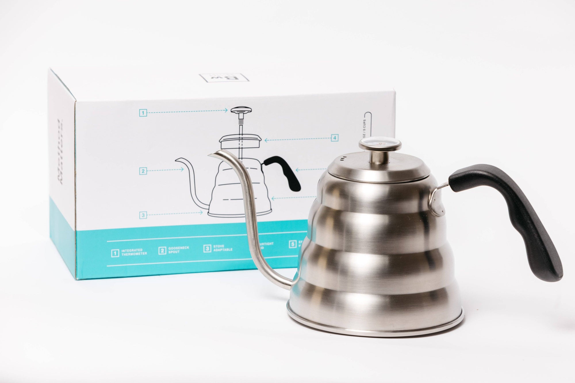 Barista Warrior - Pour Over Kettle: Silver / 1.2 Liter