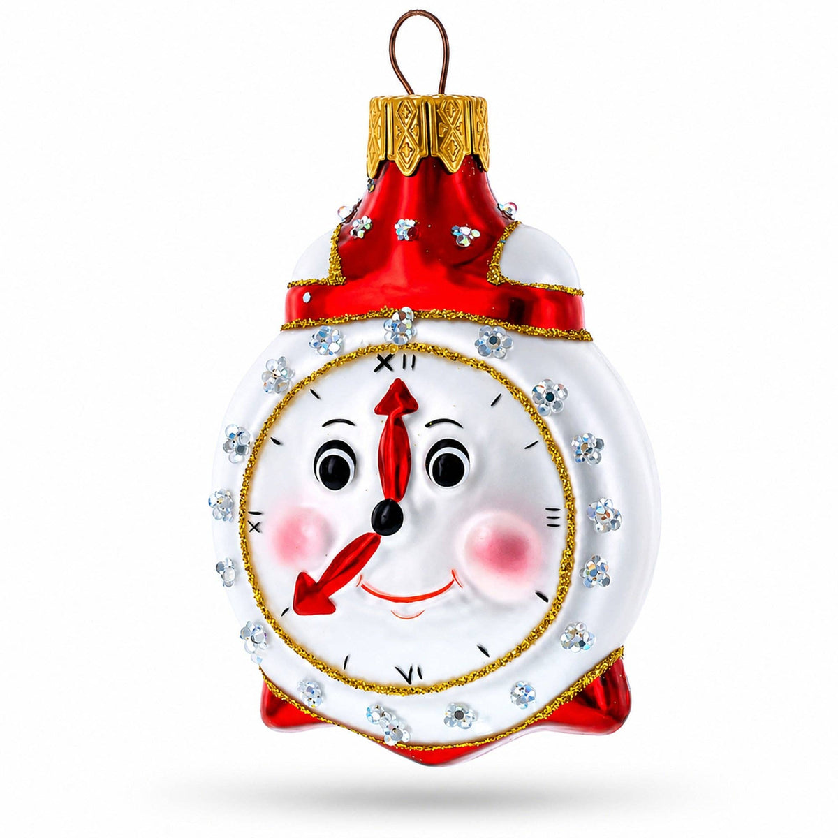 Smiling Face Alarm Clock - Glass Ornament