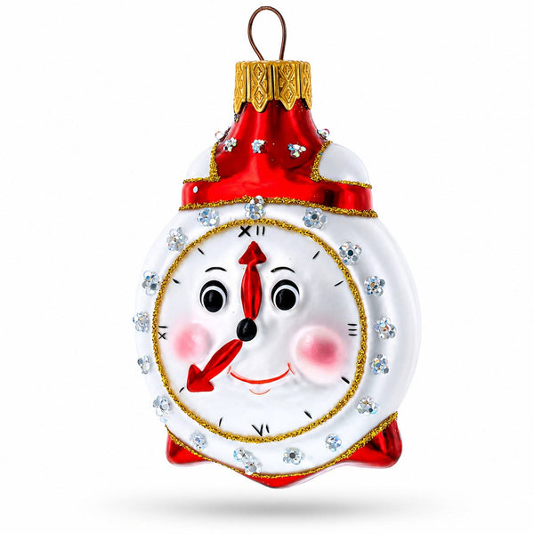 Smiling Face Alarm Clock - Glass Ornament